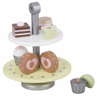 Žaislinis medinis serviravimo indas su pyragėliais | Classic World CW50514